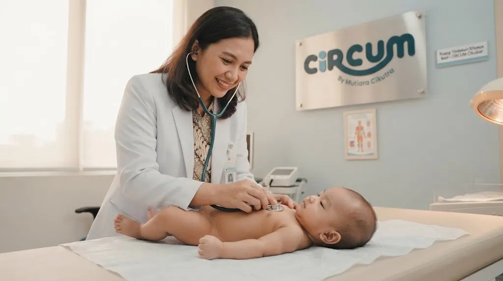 Pemeriksaan medis bayi dengan penuh kelembutan