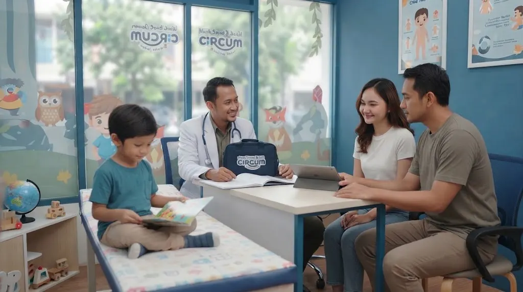 Konsultasi orang tua dengan tenaga medis sebelum sunat bayi Cibubur